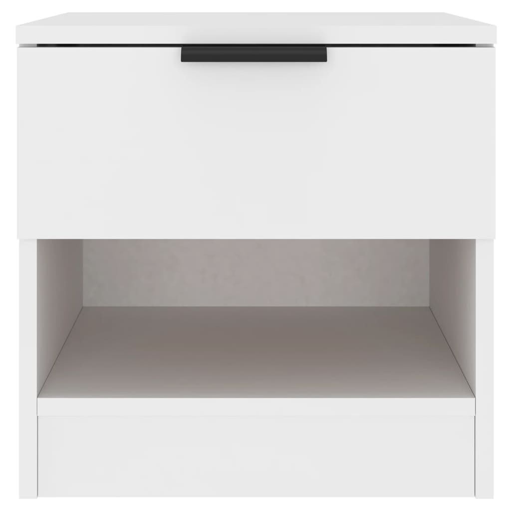 vidaXL Tables de chevet 2 pcs Blanc Bois d'ingénierie