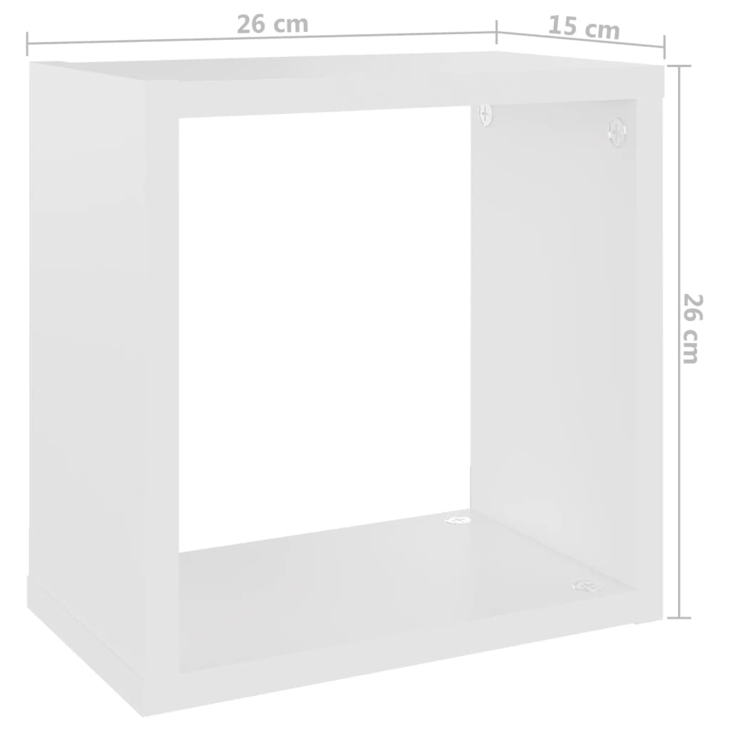 vidaXL Étagères cube murales 6 pcs Blanc 26x15x26 cm