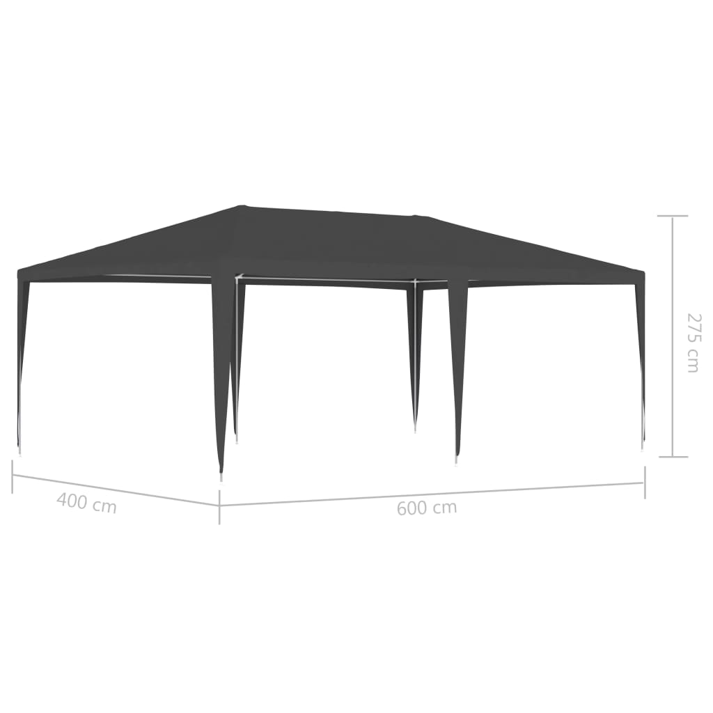 vidaXL Tente de réception professionnelle 4x6 m Anthracite 90 g/m²