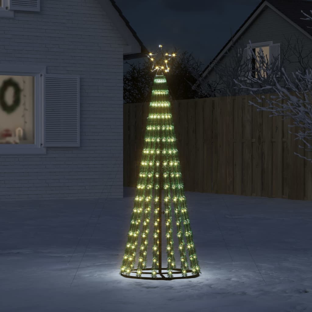 vidaXL Arbre de Noël lumineux conique 275 LED blanc chaud 180 cm