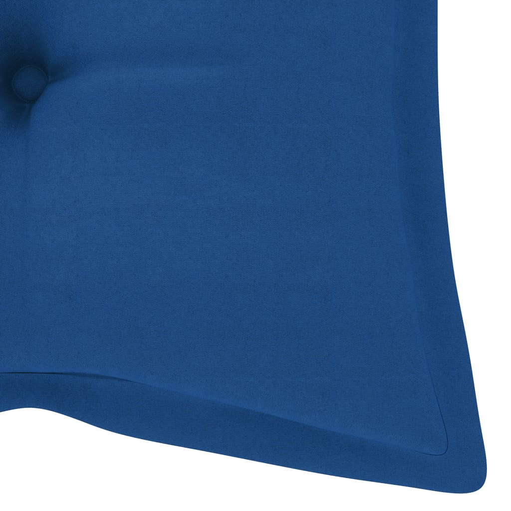 vidaXL Balancelle avec coussin bleu 120 cm Bois de teck solide