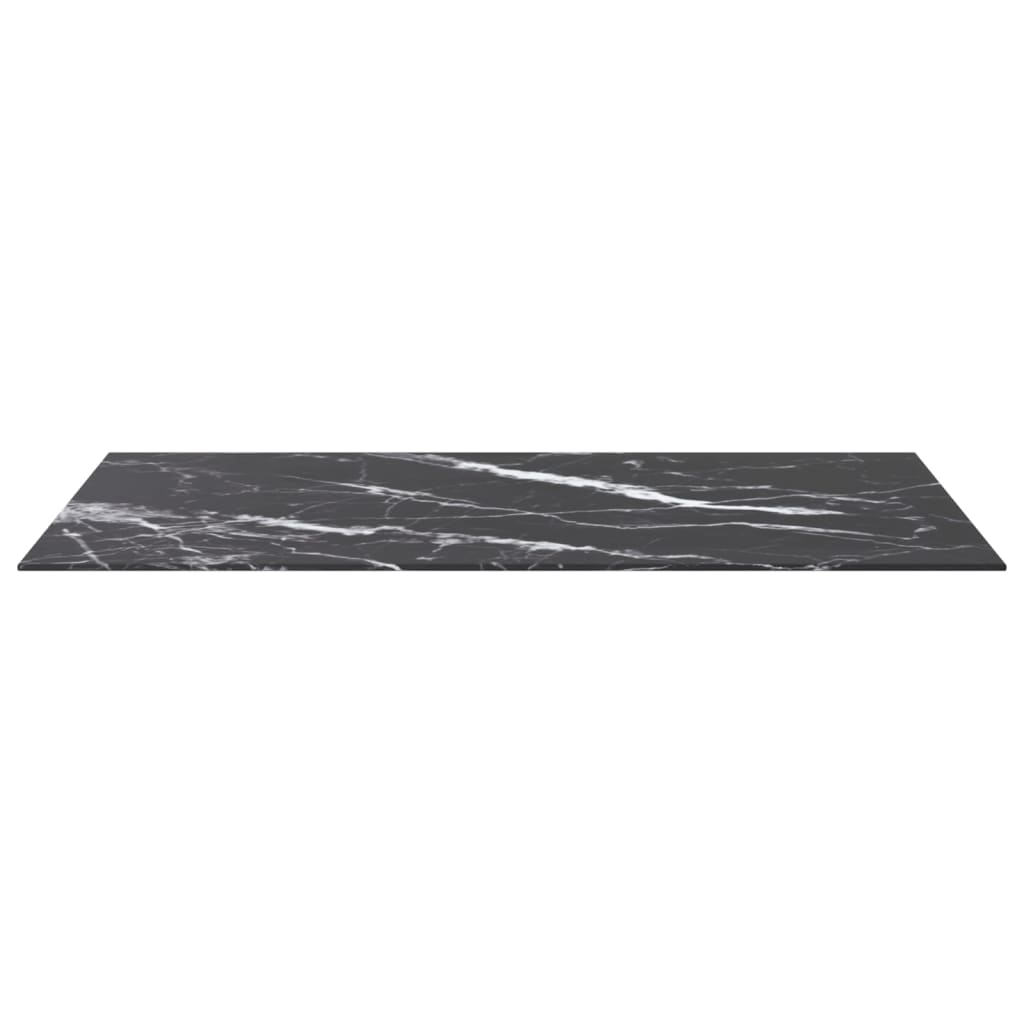 vidaXL Dessus de table noir 100x62 cm 8 mm verre trempé design marbre