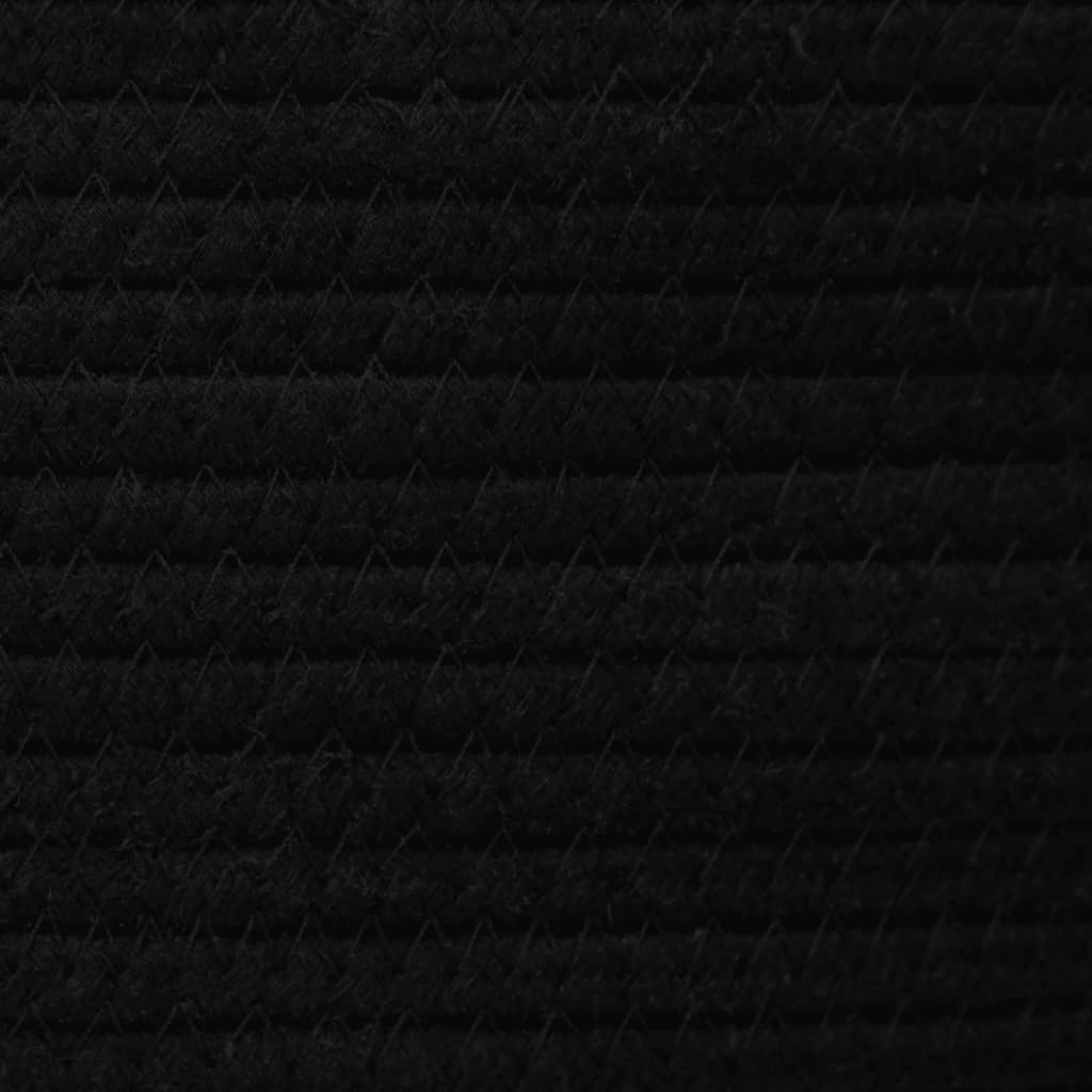 vidaXL Panier de rangement avec couvercle blanc et noir Ø40x35cm coton