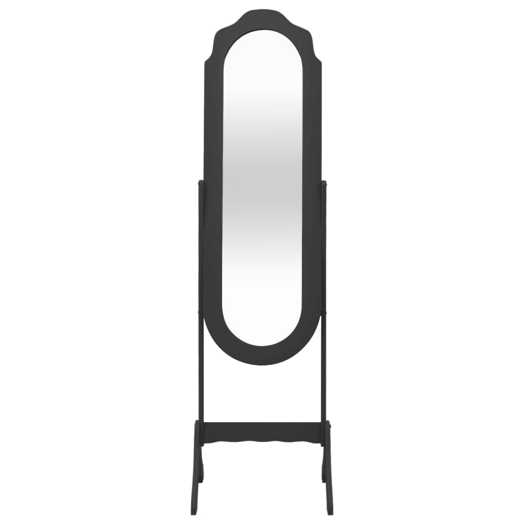 vidaXL Miroir sur pied noir 45,5x47,5x160 cm bois d'ingénierie