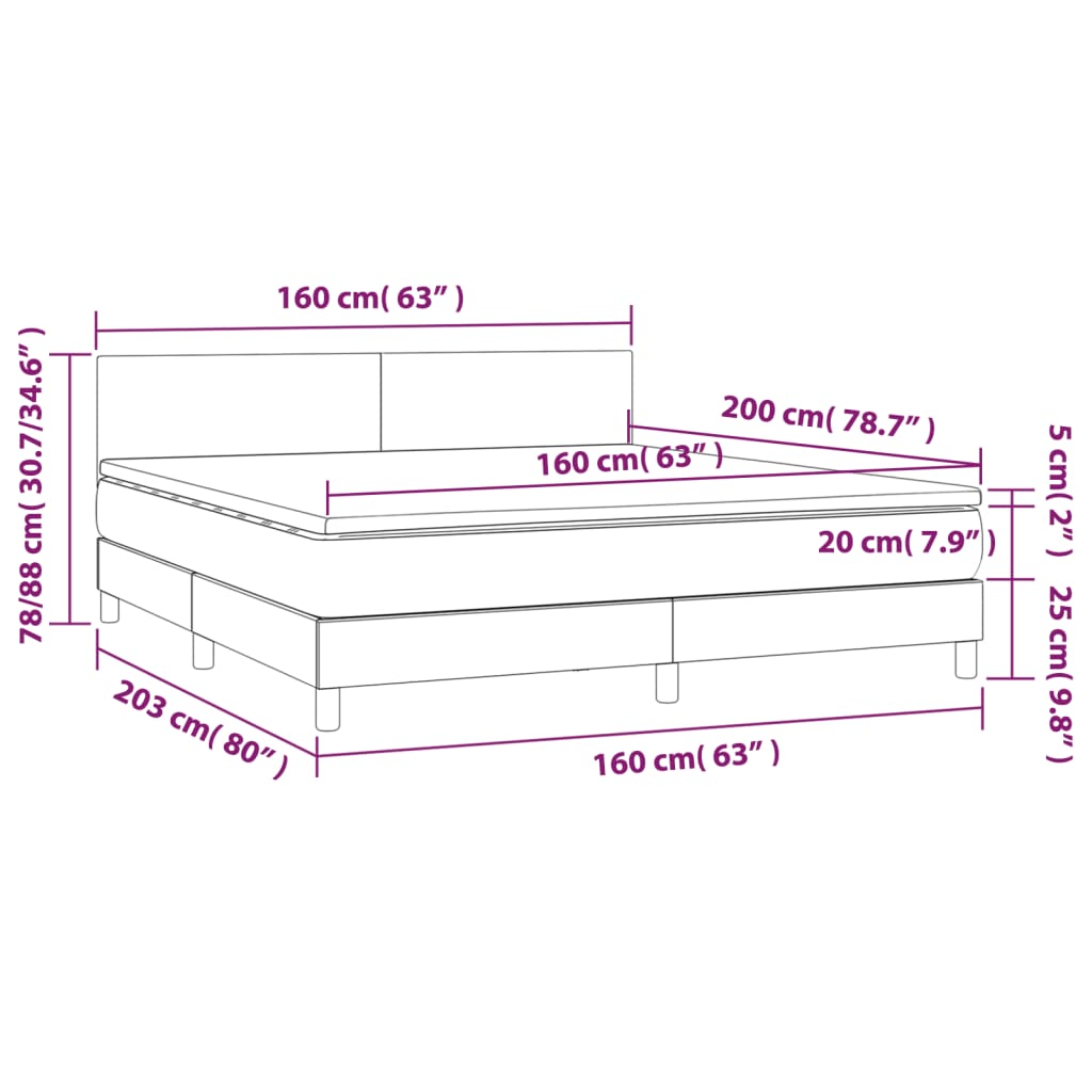 vidaXL Sommier à lattes de lit avec matelas LED Bleu foncé 160x200 cm