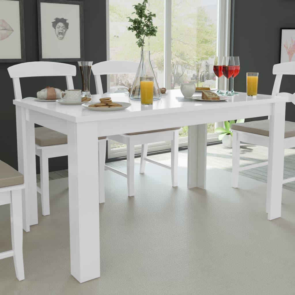 vidaXL Table de salle à manger 140 x 80 x 75 cm blanc