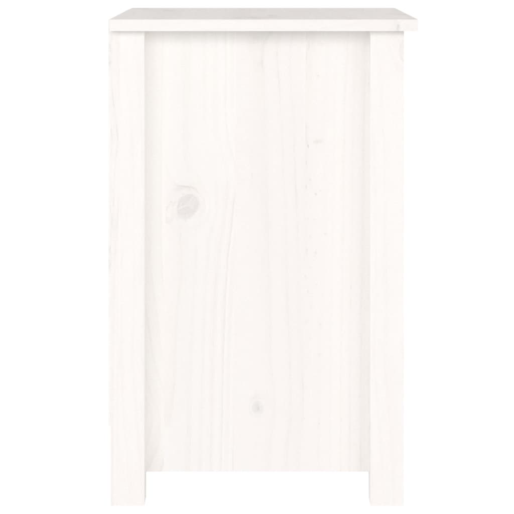 vidaXL Table de chevet Blanc 40x35x55 cm Bois de pin solide