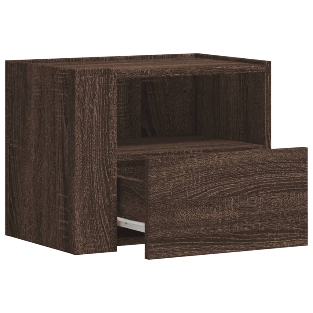 vidaXL Tables de chevet murales 2 pcs chêne marron 45x30x35 cm