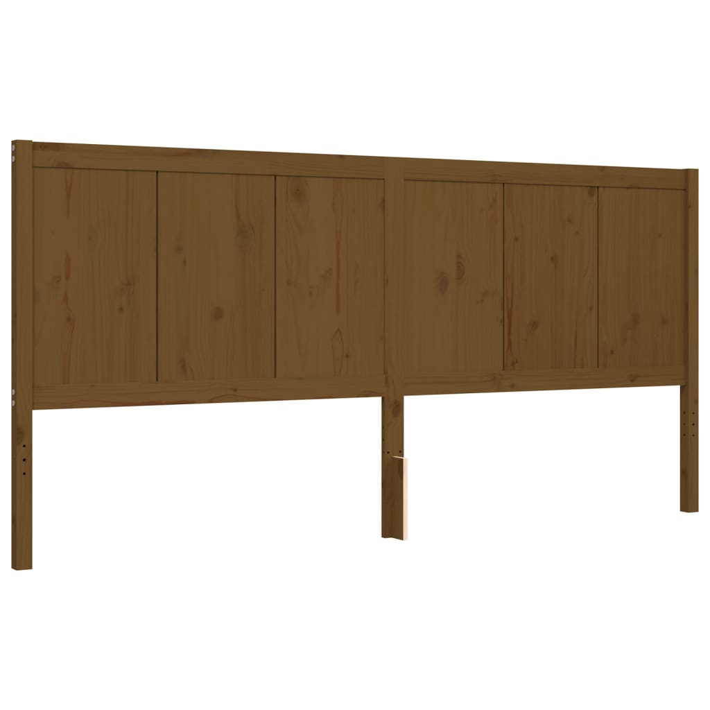 vidaXL Cadre de lit avec tête de lit marron miel 200x200cm bois massif