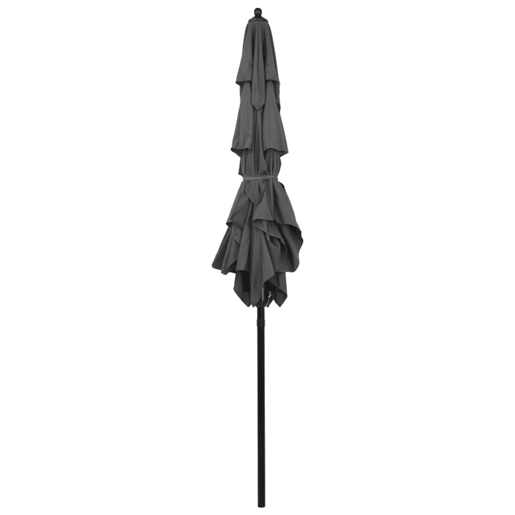 vidaXL Parasol de jardin à 3 niveaux avec mât en aluminium anthracite