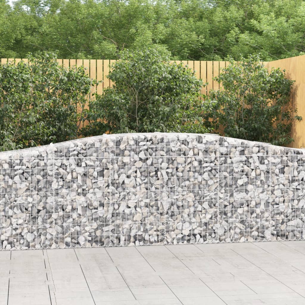 vidaXL Paniers à gabions arqués 5 pcs 400x50x80/100 cm Fer galvanisé