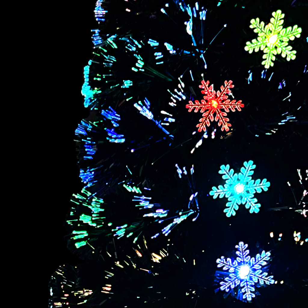 vidaXL Sapin de Noël et flocons de neige LED Noir 240 cm Fibre optique