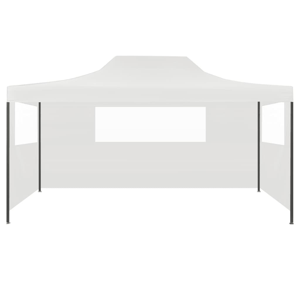 vidaXL Tente pliable de réception avec 3 parois 3 x 4,5 m Blanc