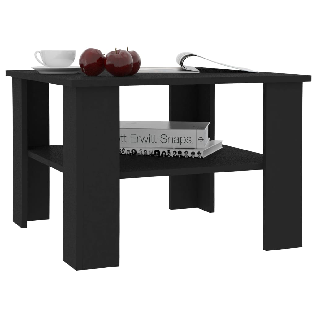 vidaXL Table basse Noir 60 x 60 x 42 cm Aggloméré