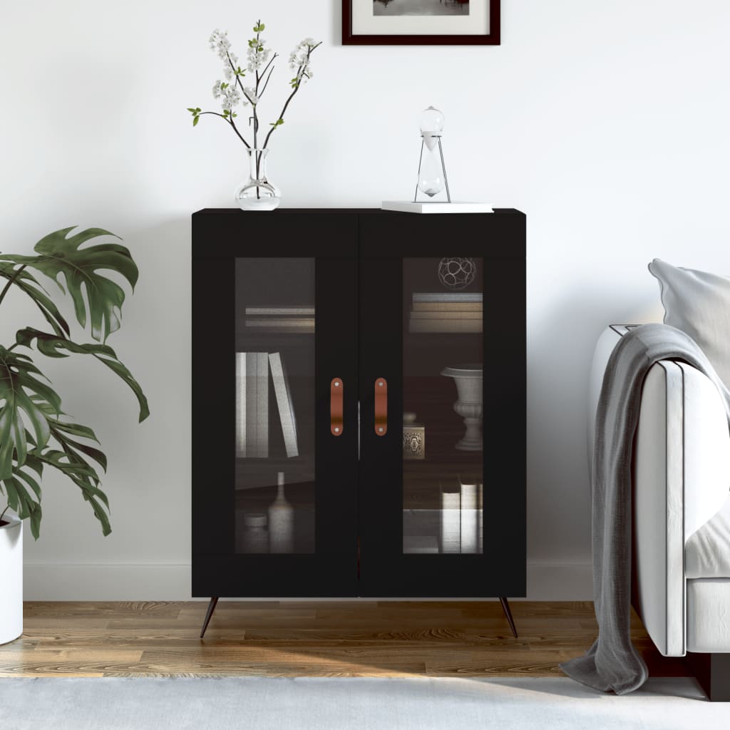 vidaXL Buffet noir 69,5x34x90 cm bois d'ingénierie