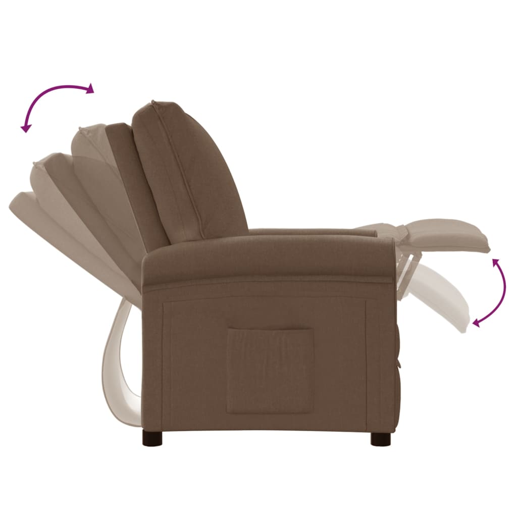 vidaXL Fauteuil inclinable Marron Tissu