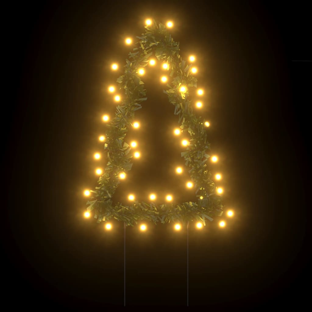 vidaXL Décoration lumineuse arbre de Noël piquets 3 pcs 50 LED 30 cm