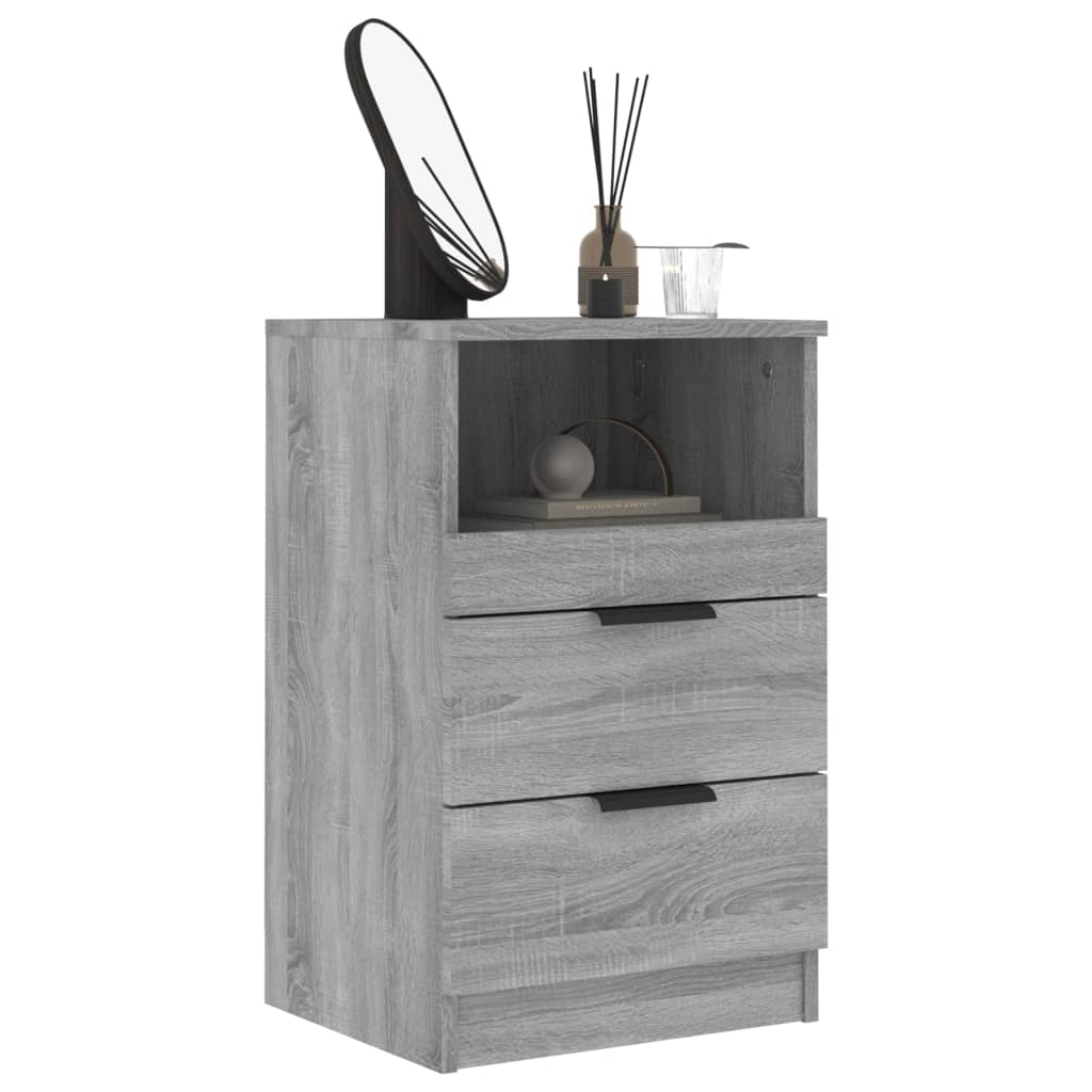 vidaXL Tables de chevet 2 pcs Sonoma gris Bois d'ingénierie