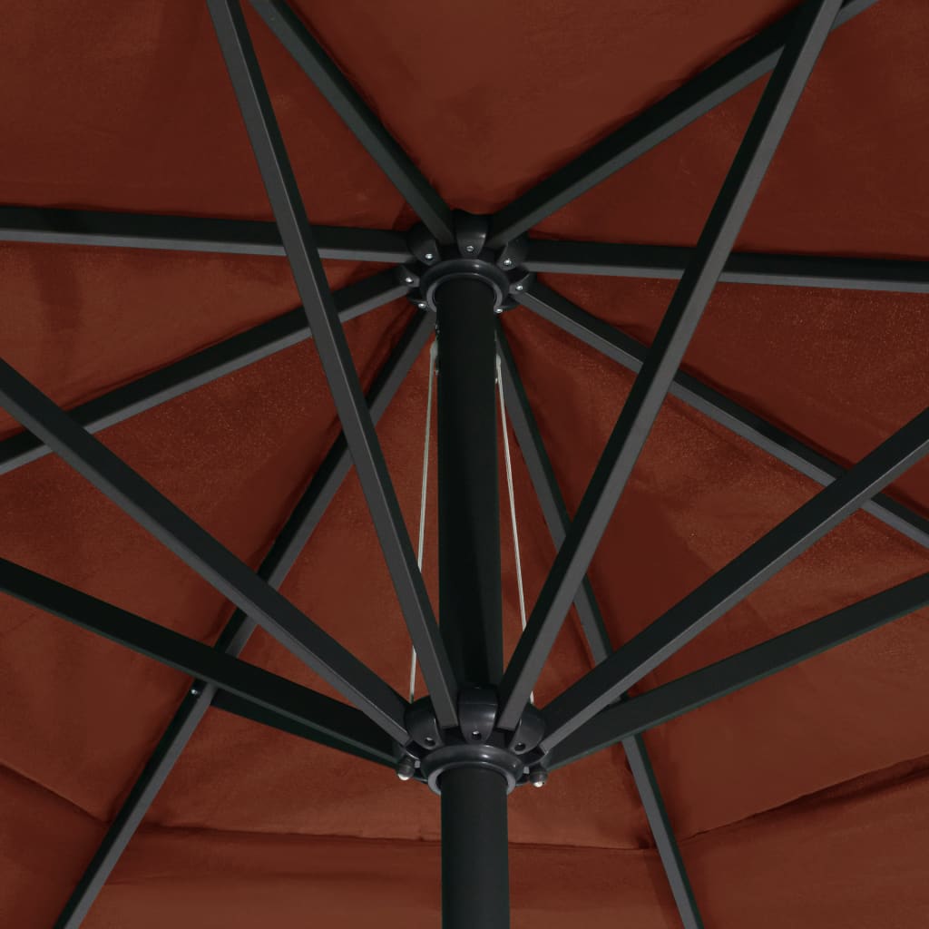 vidaXL Parasol d'extérieur avec mât en aluminium 600 cm Terre cuite