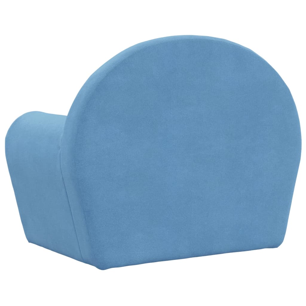 vidaXL Canapé-lit pour enfants bleu peluche douce