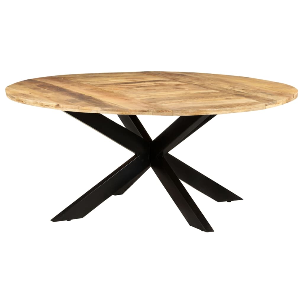 vidaXL Table de salle à manger ronde 175x75 cm Bois de manguier brut