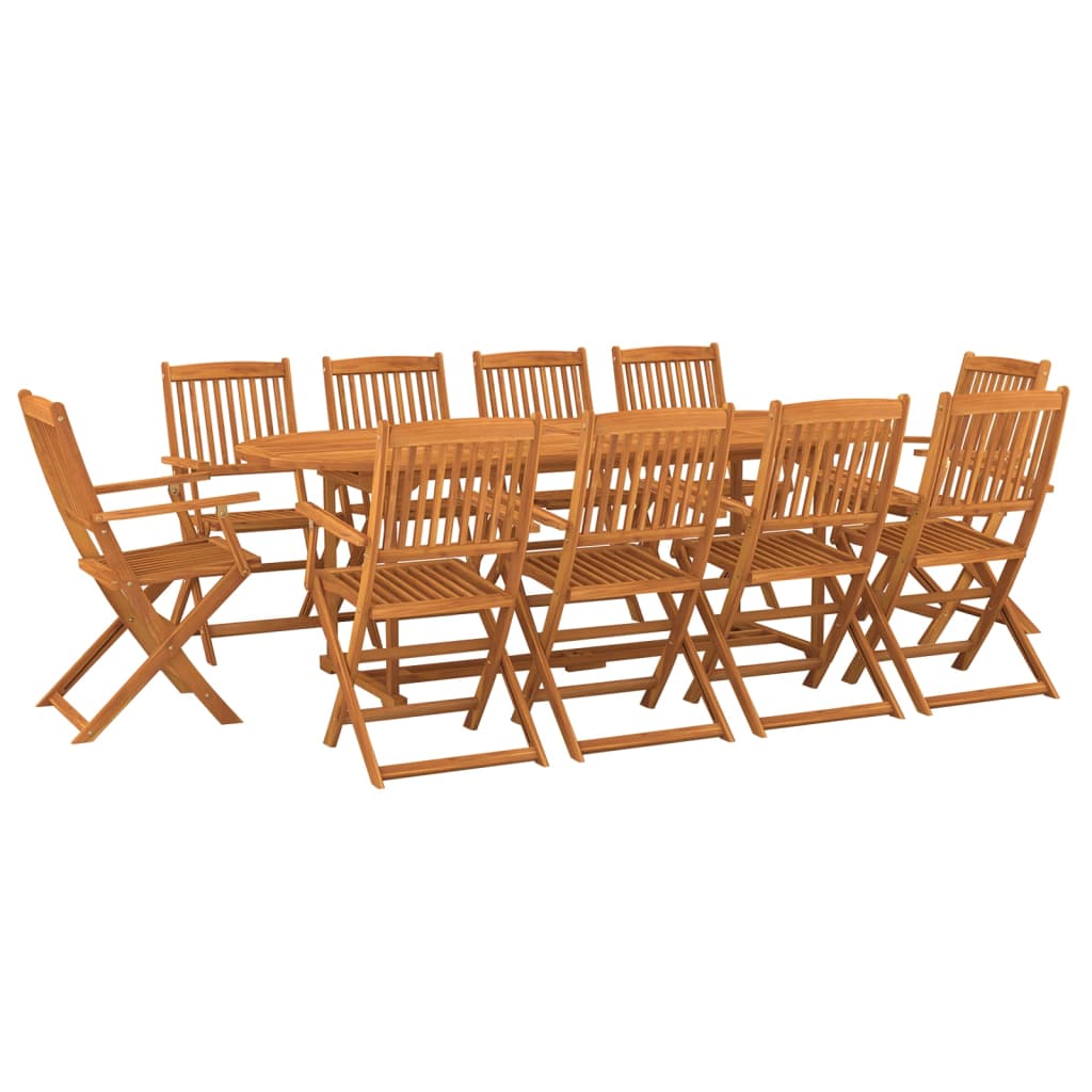 vidaXL Ensemble à manger de jardin 11 pcs 220x90x75 cm bois d'acacia