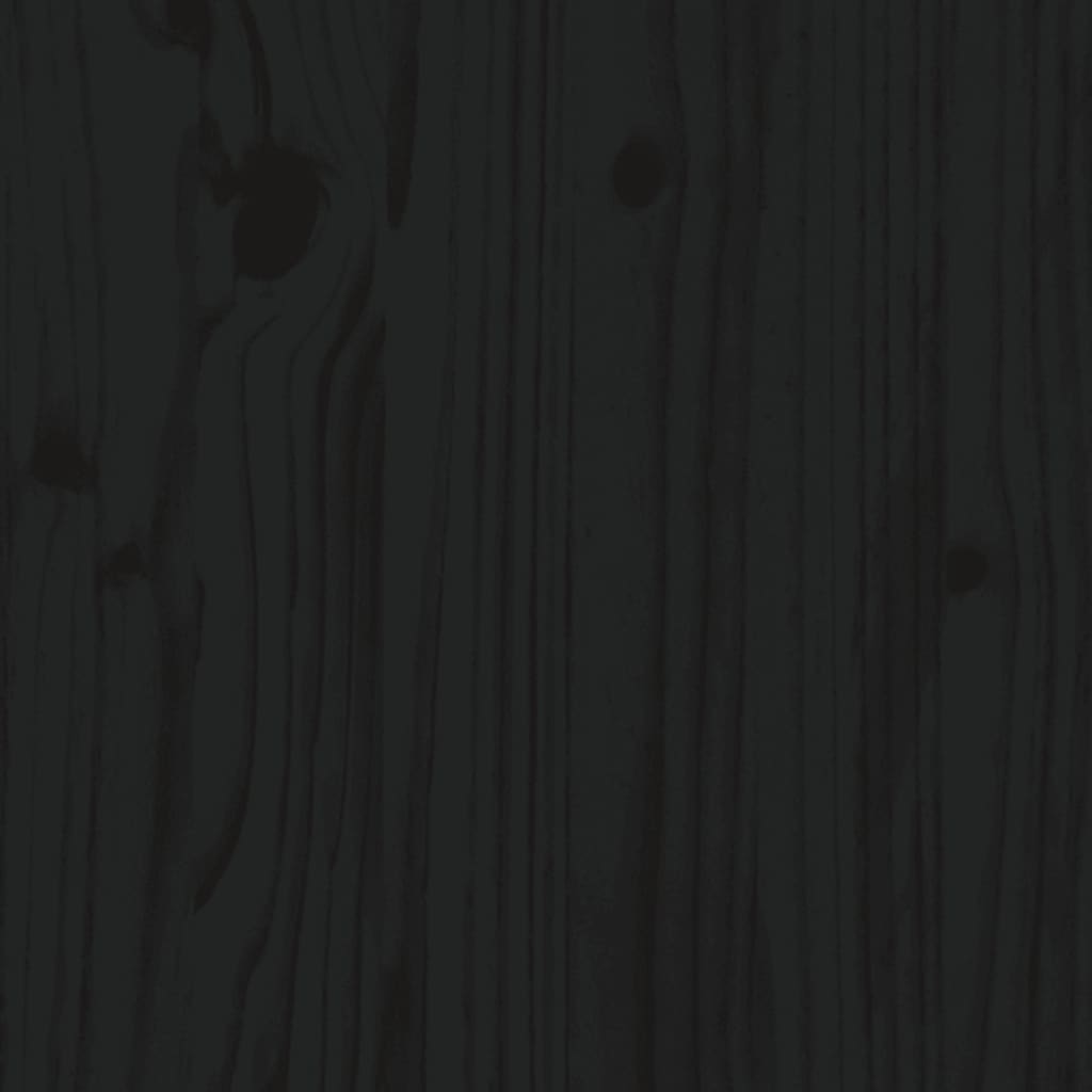 vidaXL Cadre de lit noir 135x190 cm double bois de pin massif