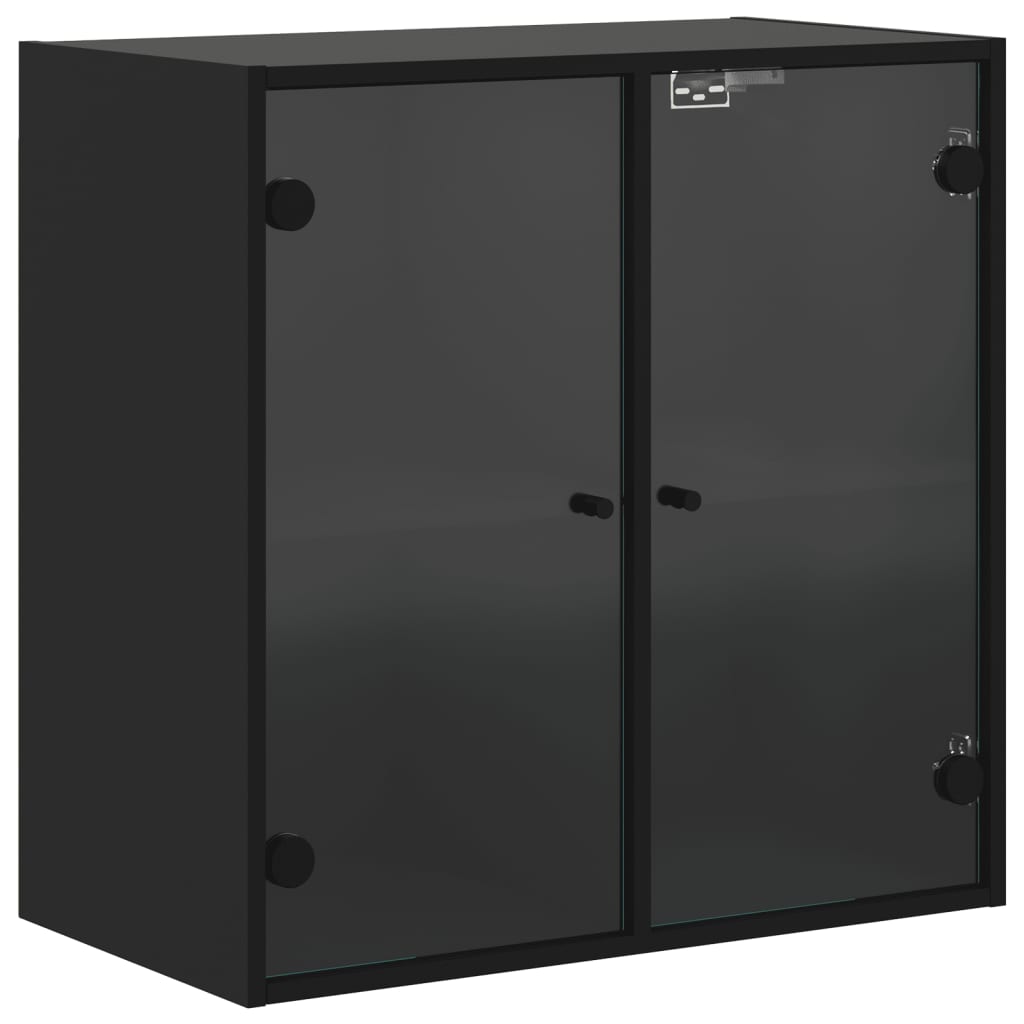 vidaXL Armoire murale avec portes en verre noir 68x37x68,5 cm