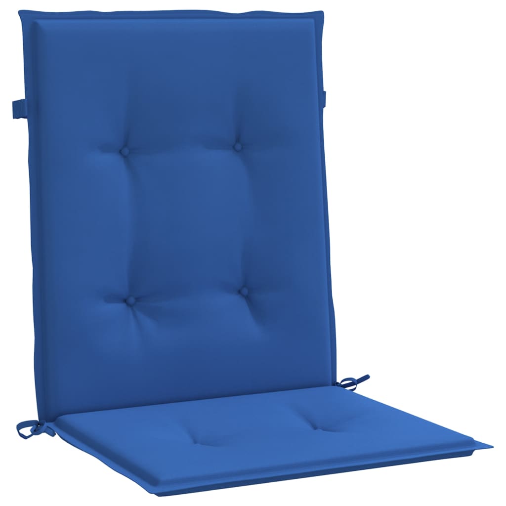 vidaXL Coussins de chaise de jardin à dossier bas lot de 4 bleu royal