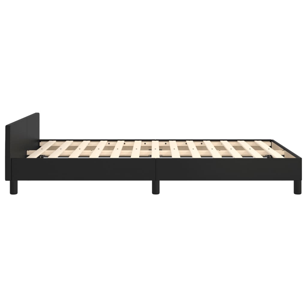 vidaXL Cadre de lit avec tête de lit noir 120x190 cm similicuir
