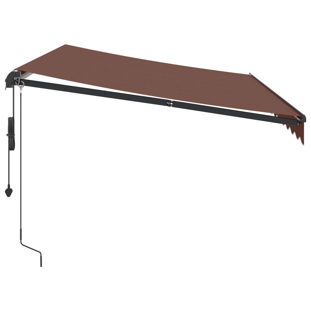 vidaXL Auvent rétractable automatique avec LED marron 350x250 cm