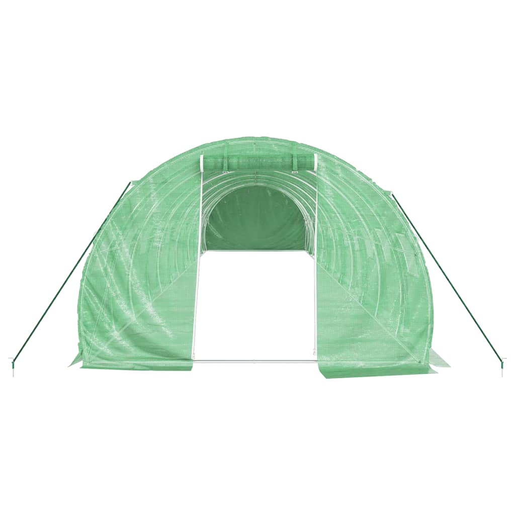 vidaXL Serre avec cadre en acier vert 36 m² 12x3x2 m