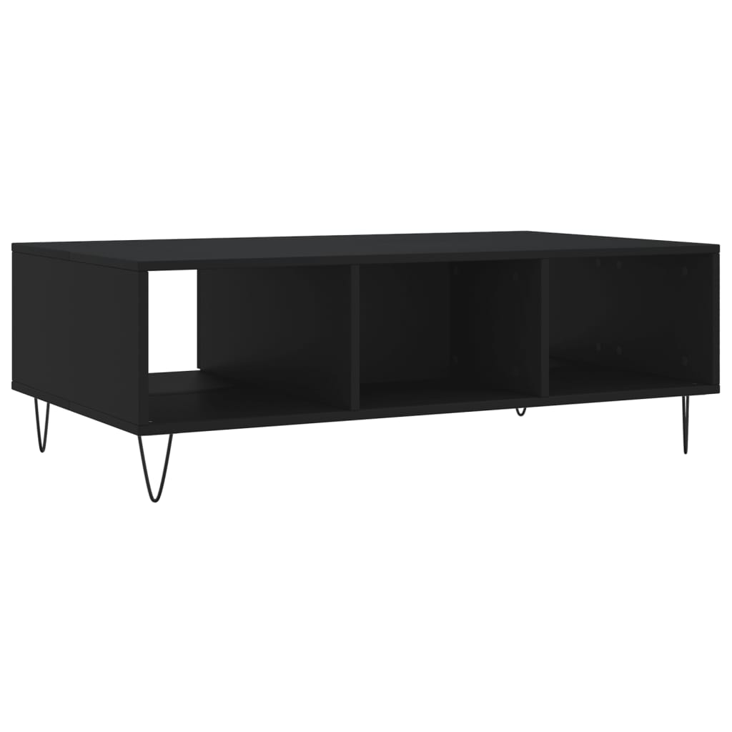 vidaXL Table basse noir 104x60x35 cm bois d'ingénierie