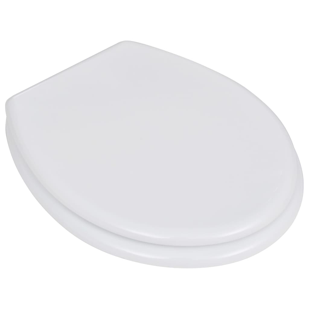 vidaXL Siège de toilette avec Couvercle MDF Design simple Blanc
