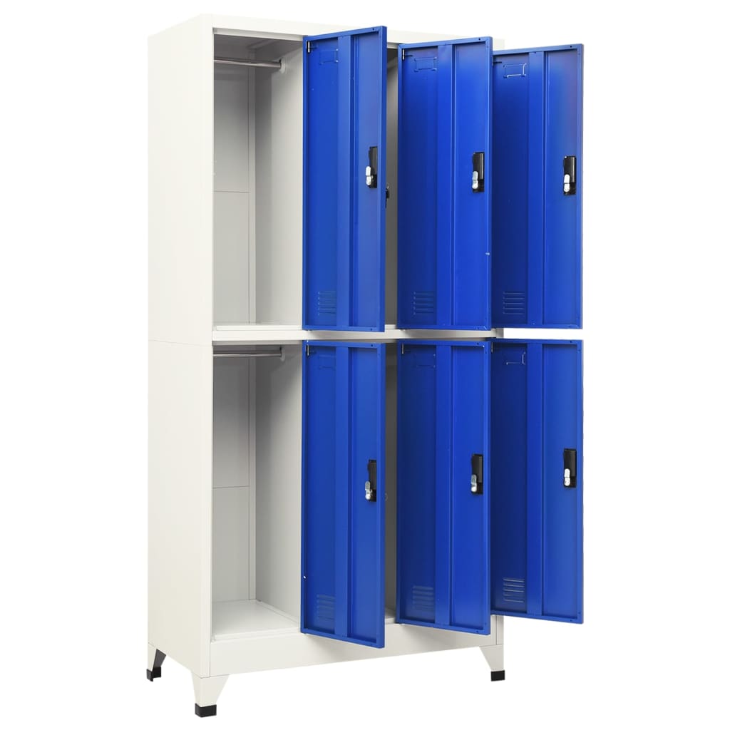 vidaXL Armoire à casiers Gris et bleu 90x45x180 cm Acier