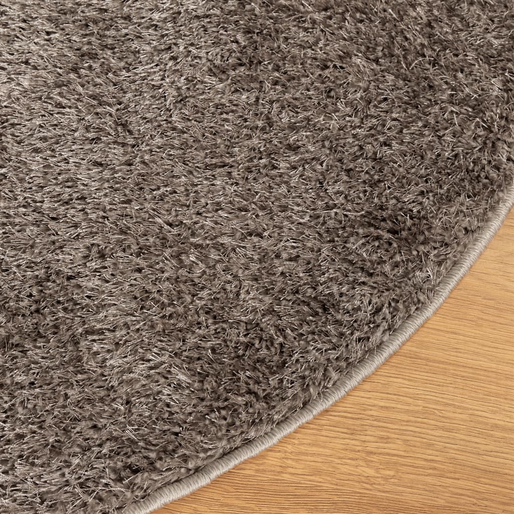 vidaXL Tapis ISTAN à poils longs aspect brillant gris Ø 160 cm