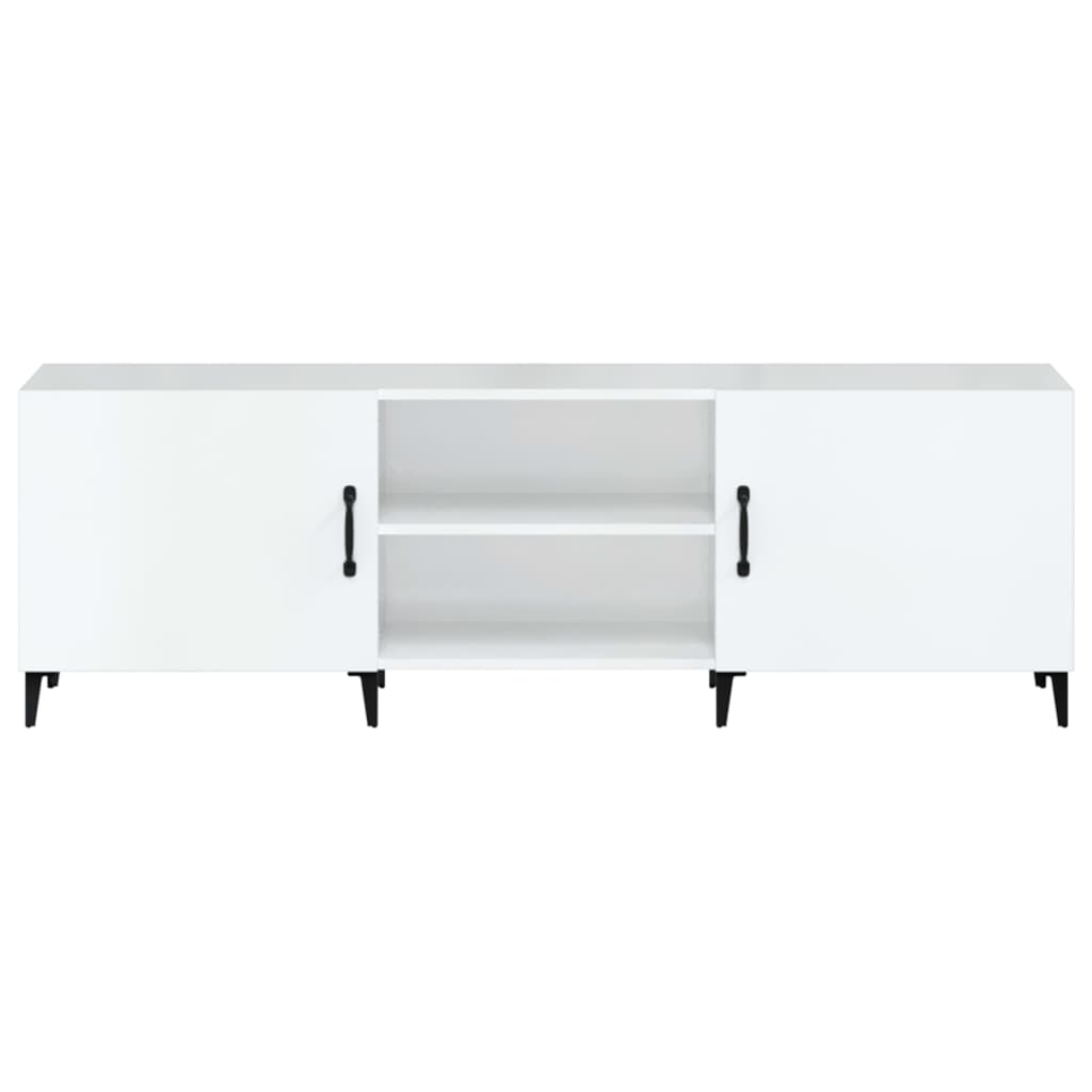 vidaXL Meuble TV blanc brillant 150x30x50 cm bois d'ingénierie