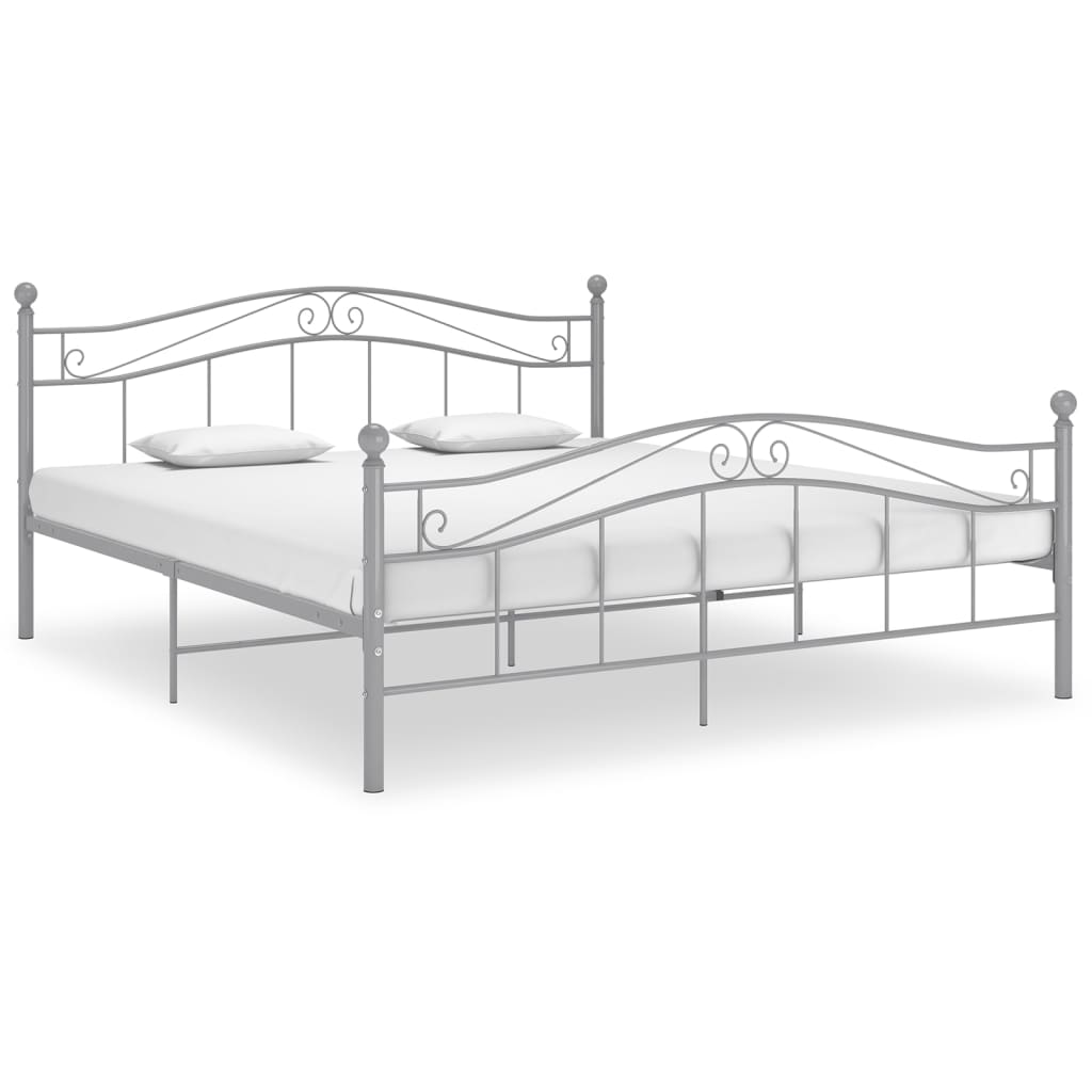 vidaXL Cadre de lit sans matelas gris métal 160x200 cm