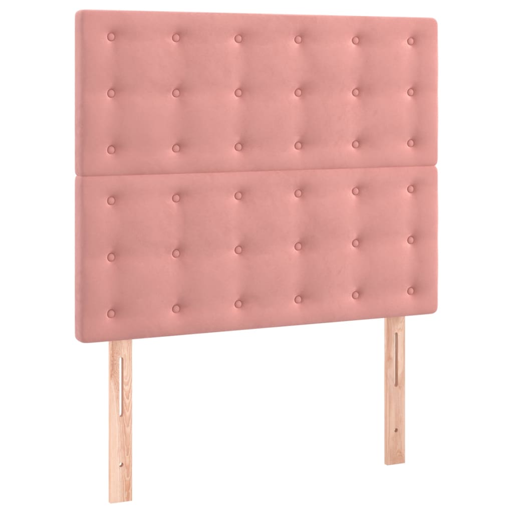 vidaXL Sommier à lattes de lit matelas et LED Rose 120x200cm Velours