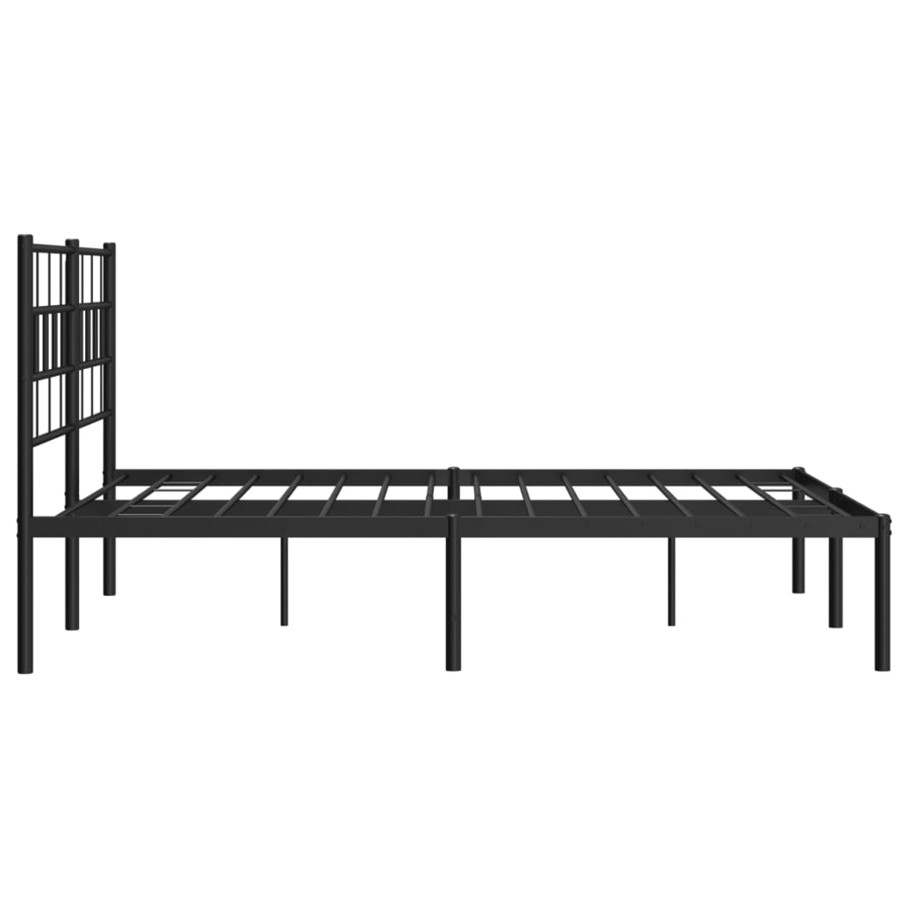 vidaXL Cadre de lit métal sans matelas avec tête de lit noir 140x200cm