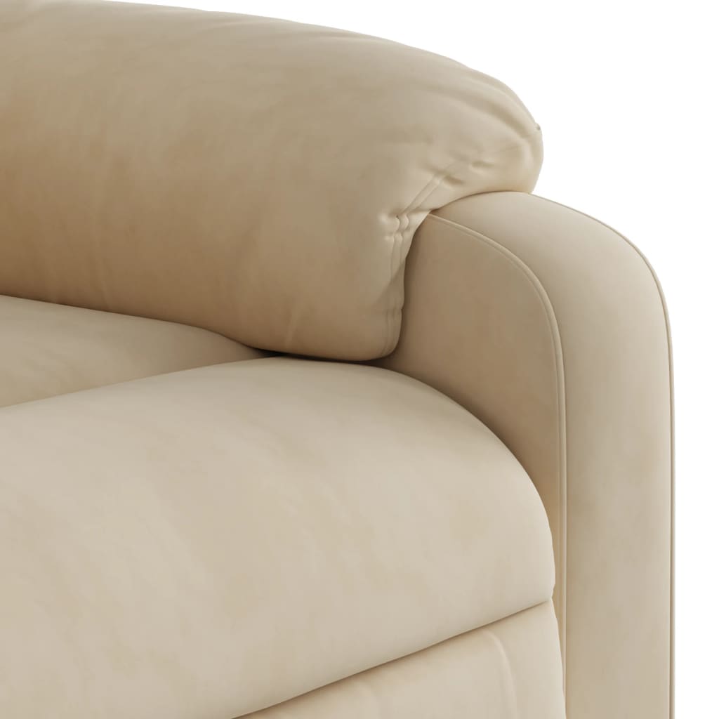 vidaXL Fauteuil inclinable de massage crème tissu microfibre