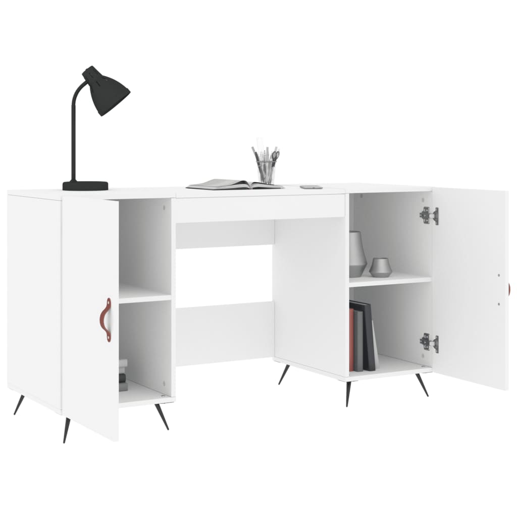 vidaXL Bureau blanc 140x50x75 cm bois d'ingénierie