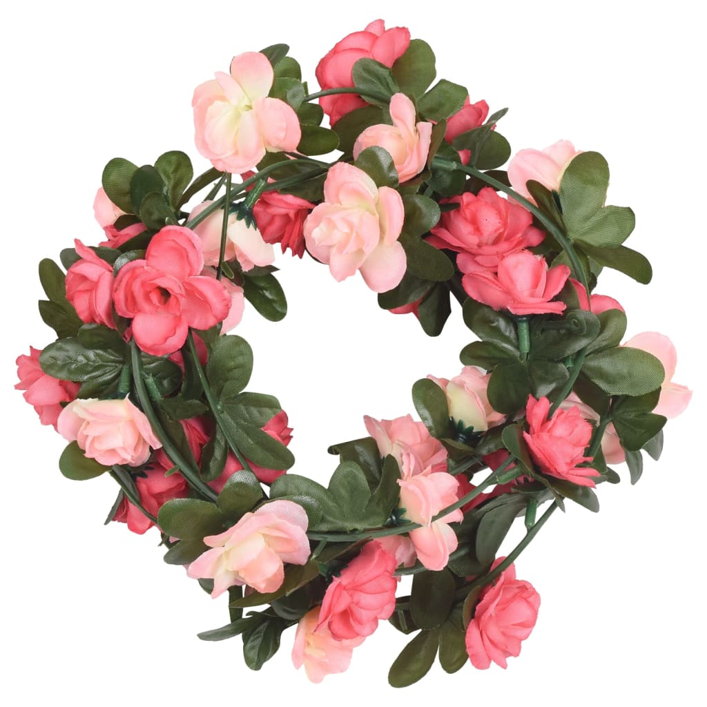 vidaXL Guirlandes de fleurs de Noël 6 pcs rose 240 cm