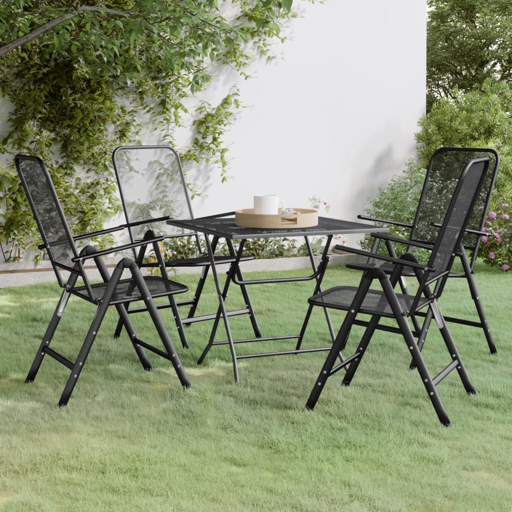 vidaXL Ensemble à manger de jardin 5 pcs Maille Métal Anthracite