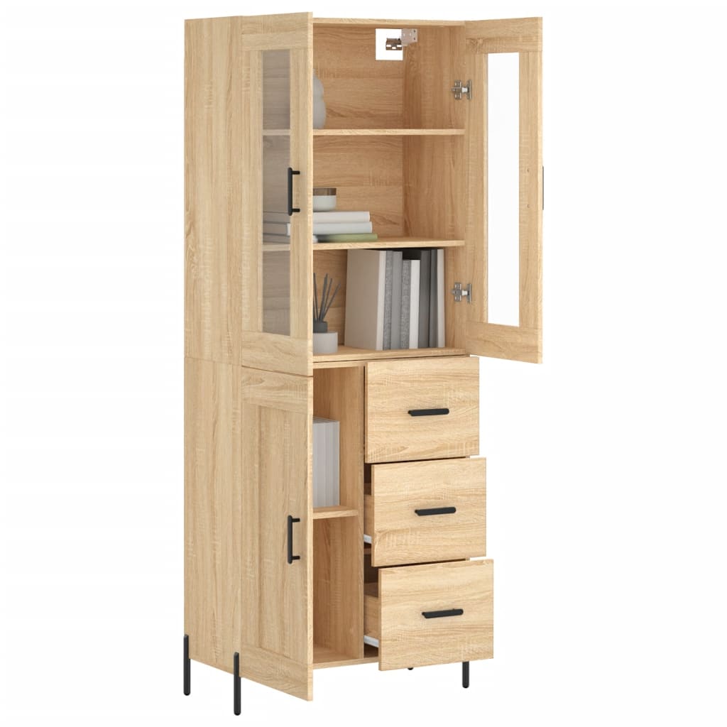 vidaXL Buffet haut Chêne sonoma 69,5x34x180 cm Bois d'ingénierie