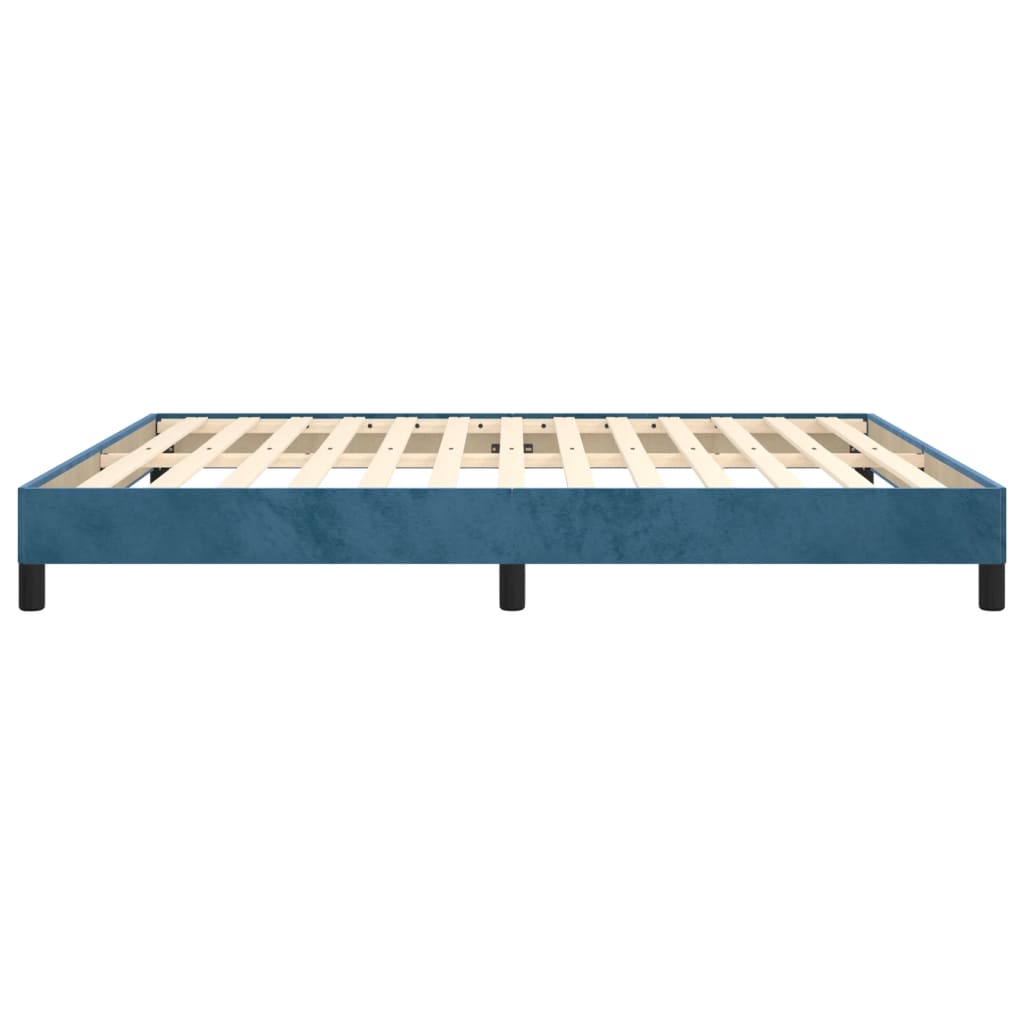 vidaXL Cadre de lit sans matelas bleu foncé 180x200 cm velours