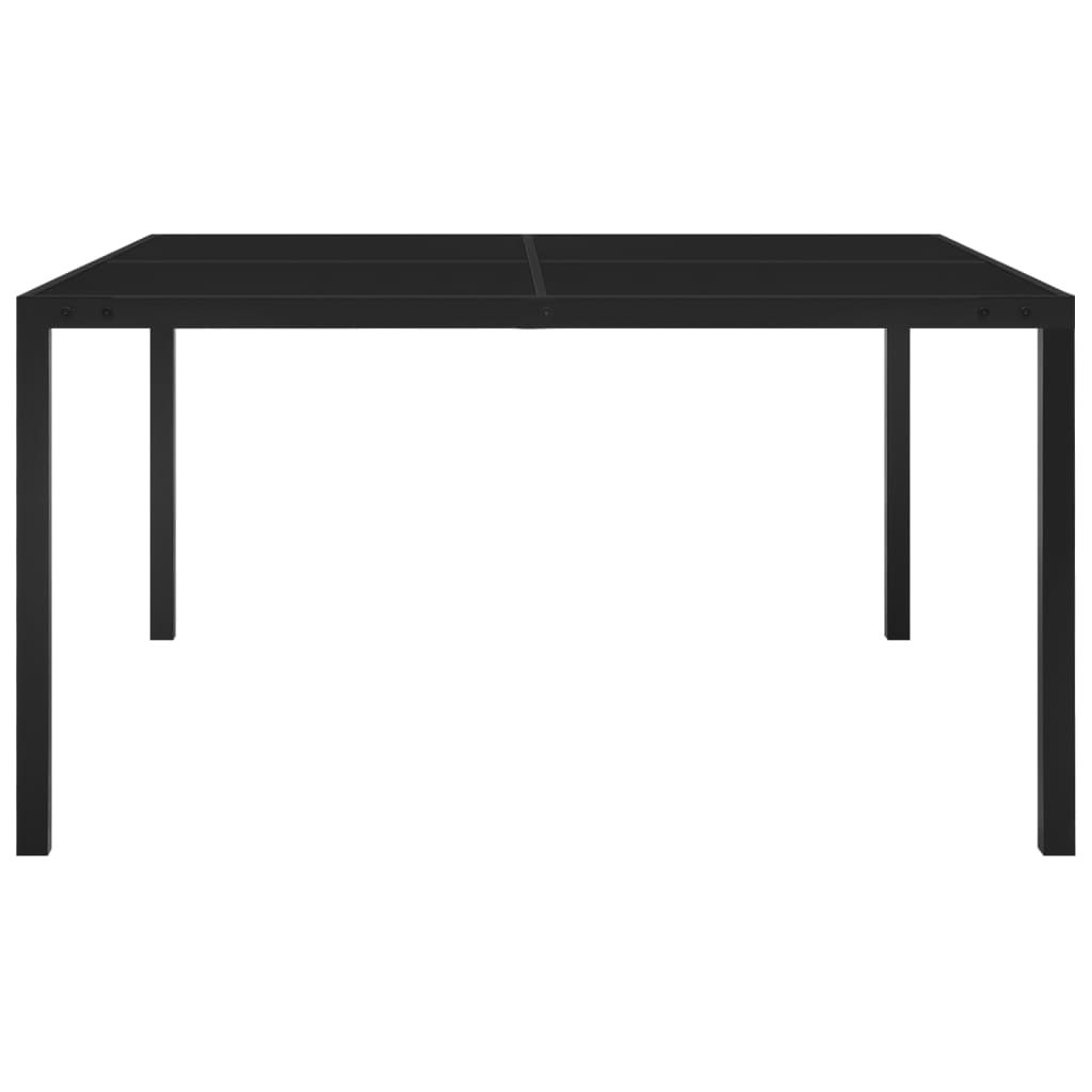 vidaXL Table de jardin 130x130x72 cm Noir Acier et verre