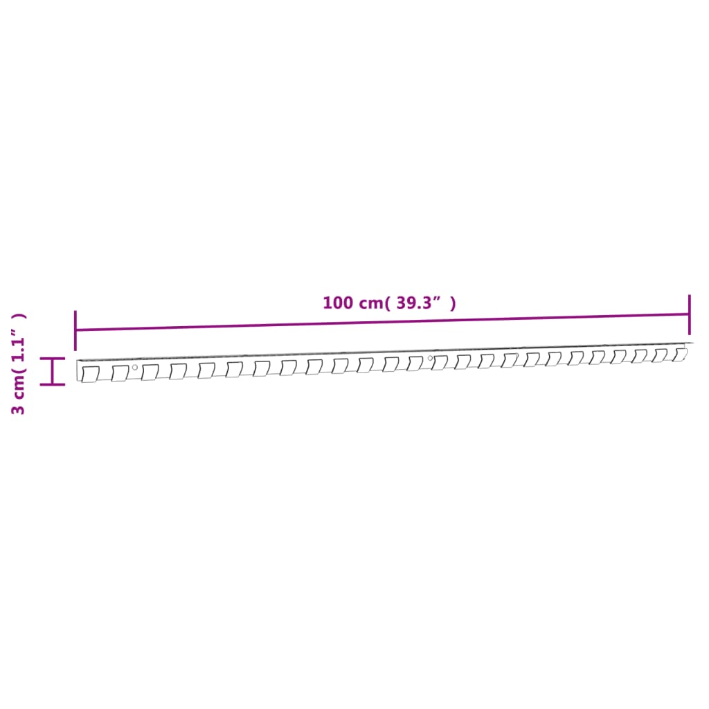 vidaXL Rail de montage argenté 1 m acier inoxydable