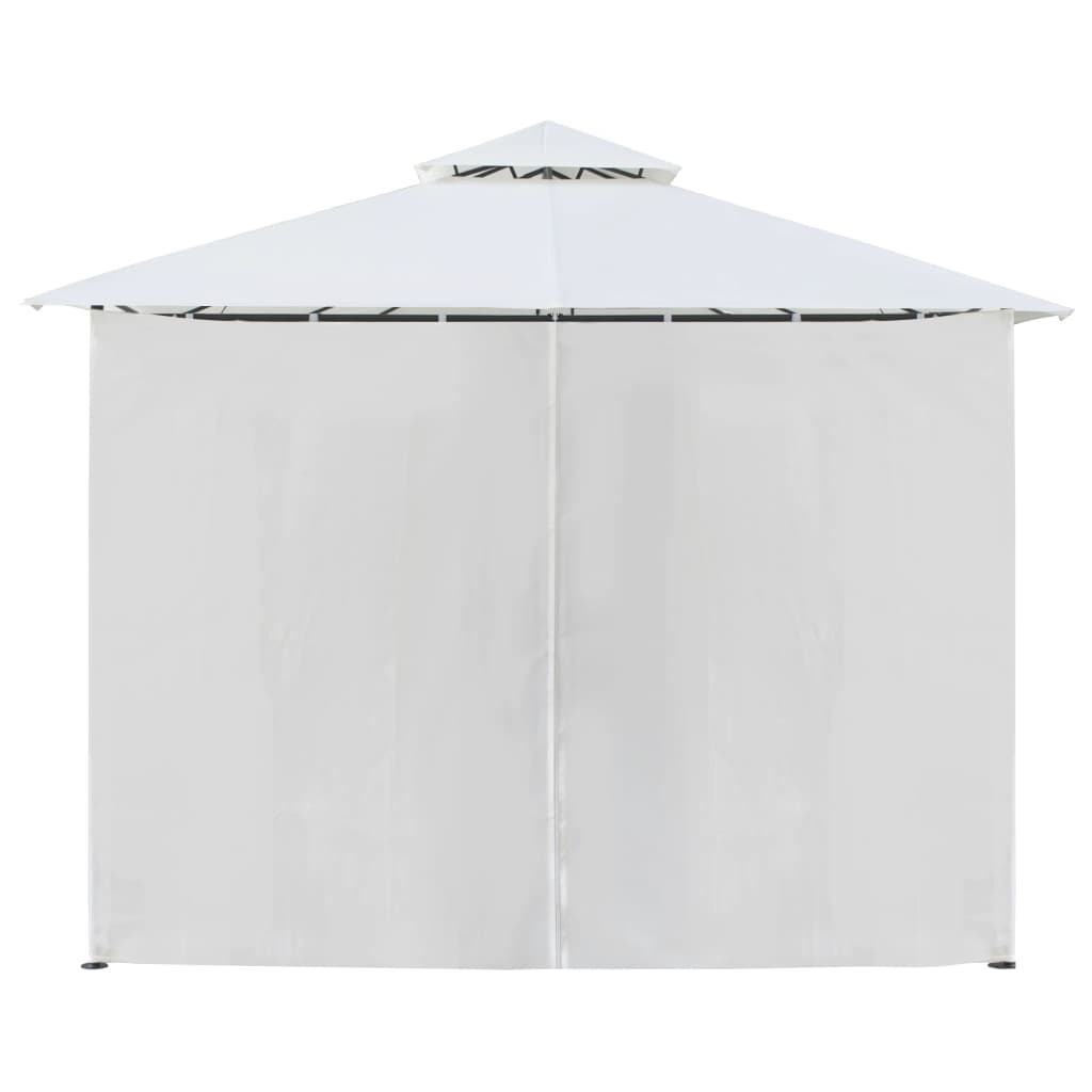 vidaXL Belvédère avec rideaux 600x298x270 cm Blanc 180 g/m²