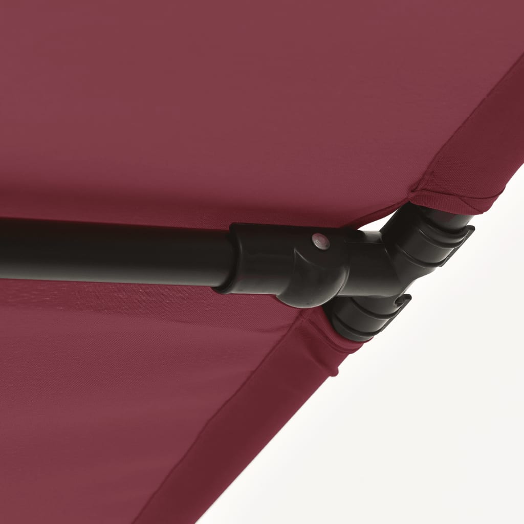 vidaXL Parasol d'extérieur avec mât en aluminium 2x1,5 m Bordeaux